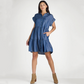 💕Summer New💕Lapel Short Sleeve Pleated Button-Down Dress - Stylish & Elegant