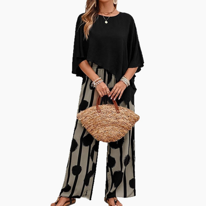 ⏰Last Day Sale 49% Off💃5/8 Sleeves Top & Print Pants Set