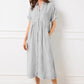 🔥LAST DAY SALE 49% OFF🔥 Striped Lapel Button Down Shirt Dress | With Functional Pockets