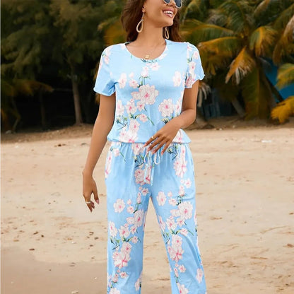 🎁Hot Sale 50% OFF⏳Women's Printed Top & Pants Sleepwear Set