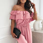 🌺Women’s Off Shoulder Ruffle Jumpsuit🍑