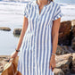 ⏳Time-limited Special⏰Women's Striped Button-Down Shirt Dress