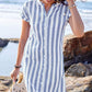 ⏳Time-limited Special⏰Women's Striped Button-Down Shirt Dress