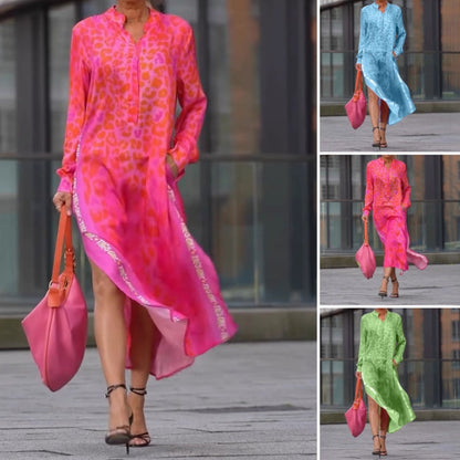 ⏳Time-limited Special⏰Women's Trendy Leopard Print V-Neck Side Slit Dress