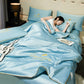 ⏳Time-Limited Special⏰Summer Simple Ice Silk Quilt❄️ Ultra Cool Anti-Sweat Thin Quilt, Machine Washable Bedding