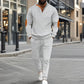 Men's Knit Half-Zip Casual Sweatshirt & Pants Set