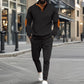 Men's Knit Half-Zip Casual Sweatshirt & Pants Set