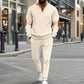 Men's Knit Half-Zip Casual Sweatshirt & Pants Set