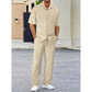 🏖️Summer Hot Sale 50% OFF🌼Men's Collared Top & Drawstring Pants Set