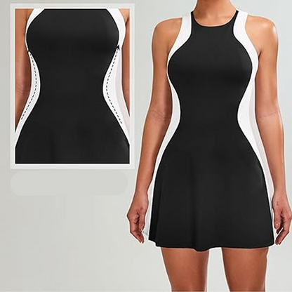 ⏳Time-limited Special⏰Color-Blocking Slim Mini Dress & Shorts Set