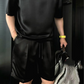 Men's Casual Solid Top & Shorts 2-Piece Set