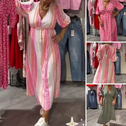 ⏳Time-limited Special⏰🎀Women's V-Neck Printed Dress