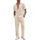 Men's Casual Shirt & Pants Two-Piece Set