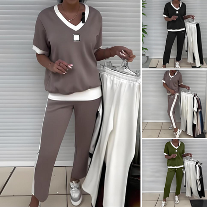⏳Time-Limited Special⏰Women's Casual V-Neck Top and Pants Set
