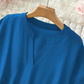 ⏳Time-Limited Special⏰Fashion Loose Short Sleeve Top – Notched V-Neck, Asymmetrical Hem & Lightweight Fabric (5 Colors, S–2XL) 👕🌸