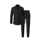 Elegant Men's Two-Piece Set with Collared Top & Drawstring Pants