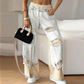 ⏳Time-limited Special⏰Patchwork Denim Elastic Drawstring Wide-Leg Pants