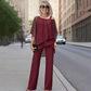 ⏳Time-Limited Special⏰Women's Irregular Chiffon 2-Piece Set – Flowy Top & Wide-Leg Pants (M–3XL) 🌬️