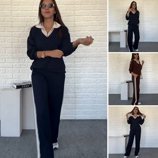 ⏳Time-limited Special⏰Women's Long Sleeve Lapel Top & Pants Set