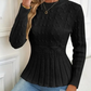 ⏳Time-Limited Special⏰Women's Chunky-Knitted Crew Neck Peplum Sweater