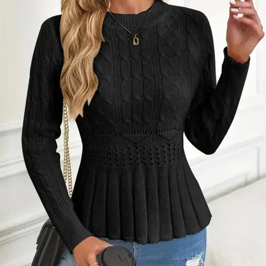 ⏳Time-Limited Special⏰Women's Chunky-Knitted Crew Neck Peplum Sweater