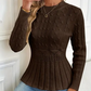 ⏳Time-Limited Special⏰Women's Chunky-Knitted Crew Neck Peplum Sweater