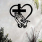 Elegant Christian Heart & Cross Wall Art