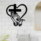 Elegant Christian Heart & Cross Wall Art