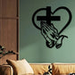 Elegant Christian Heart & Cross Wall Art