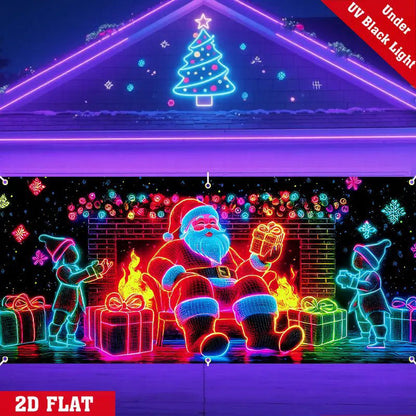 🔥Time-Limited Special🎄UV Reactive Christmas Garage Door Banner