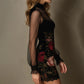⏳Time-Limited Special⏰Floral Print Sheer Sleeve Bodycon Mini Dress