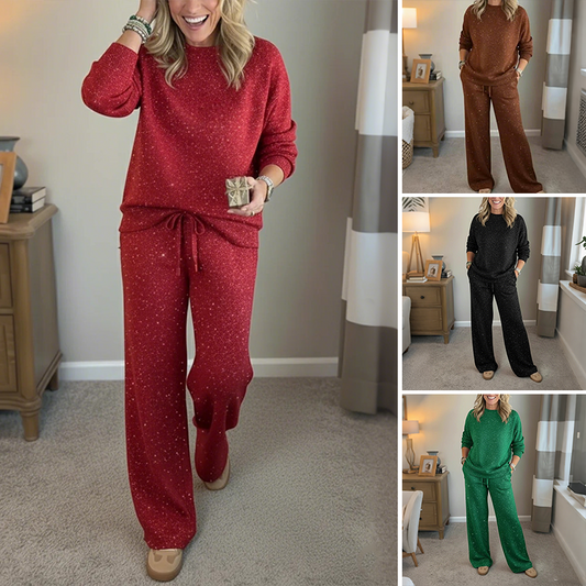 ⏳Time-Limited Special⏰Women's Glitter Pullover Sweater & Pants 2-Piece Set
