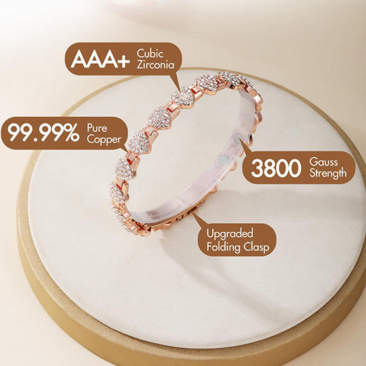 ⏳Time-Limited Special⏰Women's Dazzling Heart-Shaped Magnetic Copper Bracelets