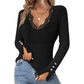 ⏳Time-Limited Special⏰Value Bundle: Lace Detail V-Neck Top for Women + Brooch