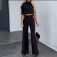 ⏳Time-Limited Special⏰Women's Elegant Crop Top & Wide-Leg Pants Set