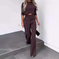 ⏳Time-Limited Special⏰Women's Elegant Crop Top & Wide-Leg Pants Set