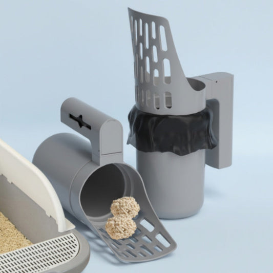 ⏳Time-Limited Special⏰Self-Cleaning Litter Scoop with Waste Bin – Easy One-Handed Use 🧹🗑️ 【Don‘t Miss Out】