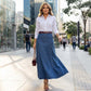 ⏳Time-Limited Special⏰Women's High‑Waist A‑Line Denim Maxi Skirt – Flattering 👗