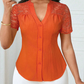⏳Time-Limited Special⏰Women's V-Neck Lace Sleeve Button Down Summer Blouse