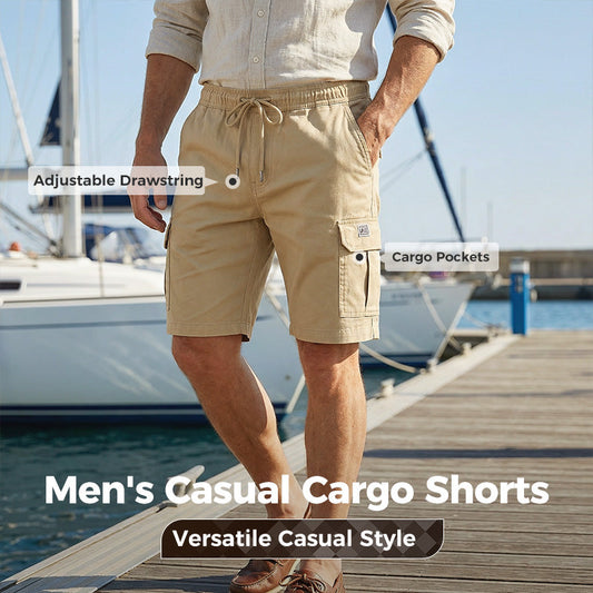 ⏳Time-Limited Special⏰Men's Casual Cargo Shorts with Drawstring Waist – Multi-Pocket, Lightweight & Breathable 👖✨