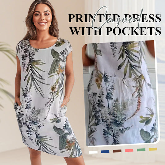 ⏳Time-Limited Special⏰Women's Short Sleeve Printed Dress – Lightweight, Flattering Fit & Everyday Spring Style 🌸