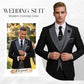 ⏳Time-Limited Special⏰Modern Contrast Color Wedding Suit – 3-Piece Slim-Fit Set in Bold Black & Light Blue (8 Colors!) 👔✨