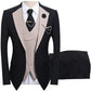 ⏳Time-Limited Special⏰Modern Contrast Color Wedding Suit – 3-Piece Slim-Fit Set in Bold Black & Light Blue (8 Colors!) 👔✨