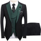 ⏳Time-Limited Special⏰Modern Contrast Color Wedding Suit – 3-Piece Slim-Fit Set in Bold Black & Light Blue (8 Colors!) 👔✨