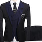 ⏳Time-Limited Special⏰Modern Contrast Color Wedding Suit – 3-Piece Slim-Fit Set in Bold Black & Light Blue (8 Colors!) 👔✨