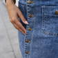 ⏳Time-Limited Special⏰High-Waist Button-Front Denim Skirt