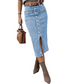 ⏳Time-Limited Special⏰High-Waist Button-Front Denim Skirt
