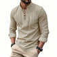 ⏳Time-Limited Special⏰Plain Linen-Cotton Blend Shirt for Men – Breathable & Lightweight, Relaxed Fit & Versatile Style 🌿