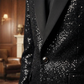 ⏳Time-Limited Special⏰Men's Black Sparkle Tuxedo Suit Set