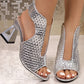 ⏳Time-Limited Special⏰Women's Elegant Peep-Toe Heeled Sandals – Woven Texture, Stable Block Heel & Breathable Open-Toe Design 👠✨